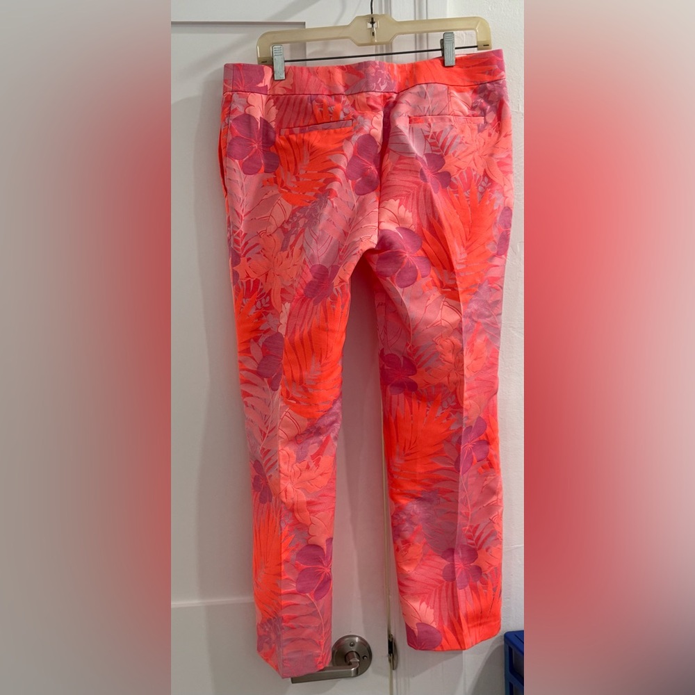 J.Crew neon multicolored tropical plants + flower patterned cropped pants - Picture 5 of 14